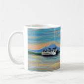 Zonsopkomst veerboot schilderij koffiemok (Links)