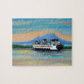 Zonsopkomst veerboot schilderij legpuzzel (Horizontaal)