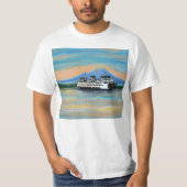 Zonsopkomst veerboot schilderij t-shirt (Voorkant)