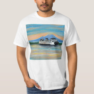 Zonsopkomst veerboot schilderij t-shirt