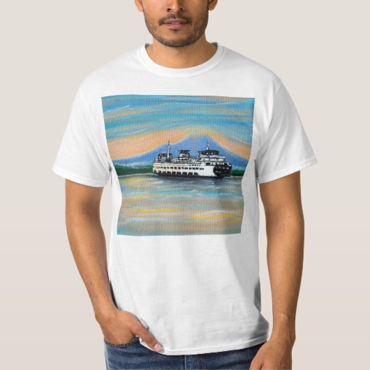 Zonsopkomst veerboot schilderij t-shirt (Voorkant)