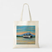 Zonsopkomst veerboot schilderij tote bag (Achterkant)
