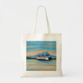 Zonsopkomst veerboot schilderij tote bag (Voorkant)