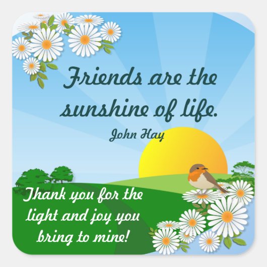 Zonsopkomst ~ Vriendschap Sticker (Voorkant)