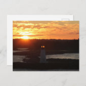 Zonsopkomst, Vuurtoren in de haven van Halifax, Fo Briefkaart (Voorkant / Achterkant)