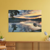 Zonsopkomst Zonsondergang boven het meer Landschap Canvas Afdruk (Insitu (Woonkamer))