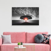 Zonsopkomst Zonsondergang: Kleurenplons Canvas Afdruk (Insitu (Woonkamer))