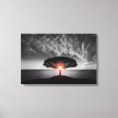 Zonsopkomst Zonsondergang: Kleurenplons Canvas Afdruk (Voorkant)