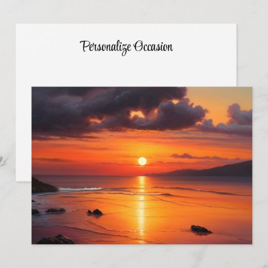 Zonsopkomst Zonsopgang nemen Ocean Beach Waves Feestdagenkaart (Voorkant / Achterkant)