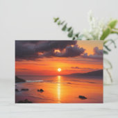 Zonsopkomst Zonsopgang nemen Ocean Beach Waves Feestdagenkaart (Staand voorkant)