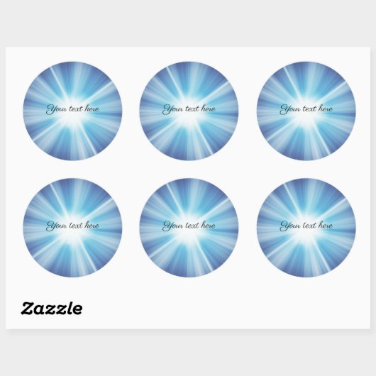 Zonstraal patroon TEMPLATE Ronde Sticker (Vel)