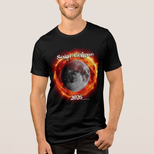 Zonsverduistering 12 augustus 2026 Tri-Blend shirt (Voorkant)