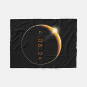 Zonsverduistering 2024 040824 Eclipse Mannen Vrouw Fleece Deken (Voorkant (Horizontaal))
