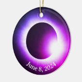 Zonsverduistering 2024, 8 april keramisch ornament (Links)