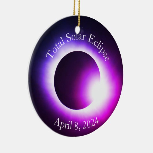 Zonsverduistering 2024, 8 april keramisch ornament (Rechts)