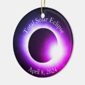 Zonsverduistering 2024, 8 april keramisch ornament (Links)