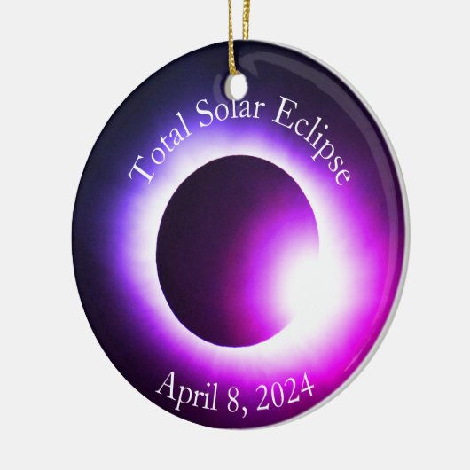 Zonsverduistering 2024, 8 april keramisch ornament (Links)