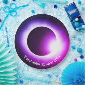 Zonsverduistering 2024, 8 april papieren bordje (Feest)