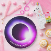 Zonsverduistering 2024, 8 april papieren bordje (Feest)