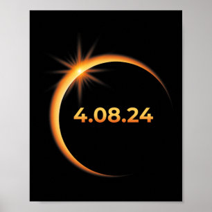 Zonsverduistering 2024 Amerika Totaliteit 04 08 24 Poster