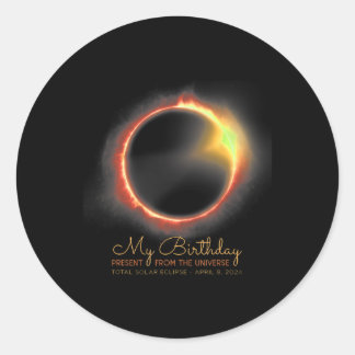 Zonsverduistering 2024 april 8 Totale verduisterin Ronde Sticker