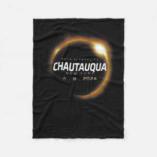 Zonsverduistering 2024 Chautauqua New York April 8 Fleece Deken