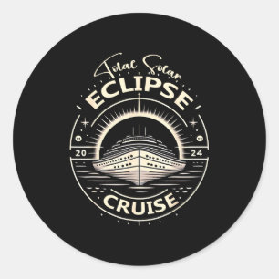 Zonsverduistering 2024 Cruise Grappige Totale Zons Ronde Sticker