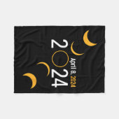 Zonsverduistering 2024 fleece deken (Voorkant (Horizontaal))