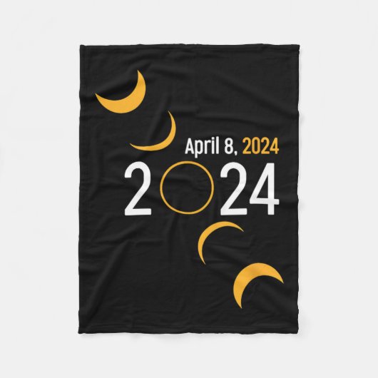 Zonsverduistering 2024 fleece deken (Voorkant)