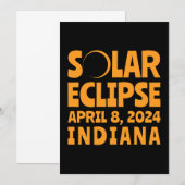 Zonsverduistering 2024 Indiana Kaart (Voorkant / Achterkant)