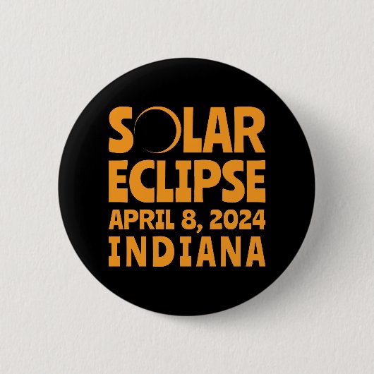 Zonsverduistering 2024 Indiana Ronde Button 5,7 Cm (Voorkant)