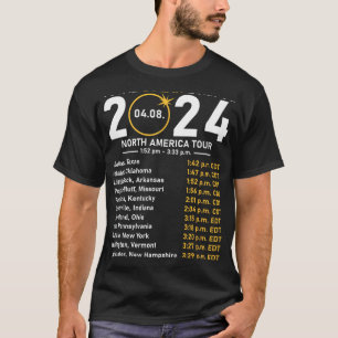 Zonsverduistering 2024 Noord-Amerika Tour State To T-shirt