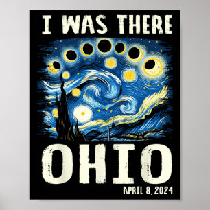 Zonsverduistering 2024 Ohio - Sterrennacht schilde Poster