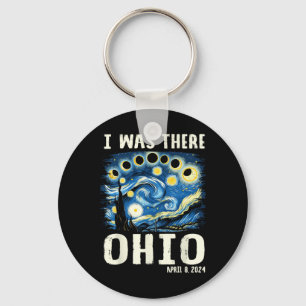 Zonsverduistering 2024 Ohio - Sterrennacht schilde Sleutelhanger