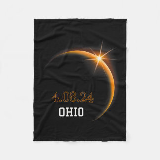 Zonsverduistering 2024 Ohio totaliteit voorjaar 4. Fleece Deken