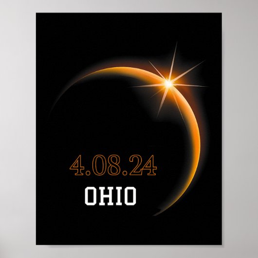 Zonsverduistering 2024 Ohio totaliteit voorjaar 4. Poster (Voorkant)