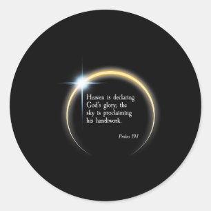 Zonsverduistering 2024 - Psalm 191 Ronde Sticker