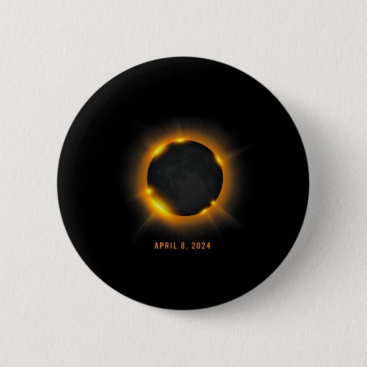Zonsverduistering 2024 ronde button 5,7 cm (Voorkant)