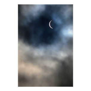 Zonsverduistering 2024 ruimte astronomie modern perfect poster