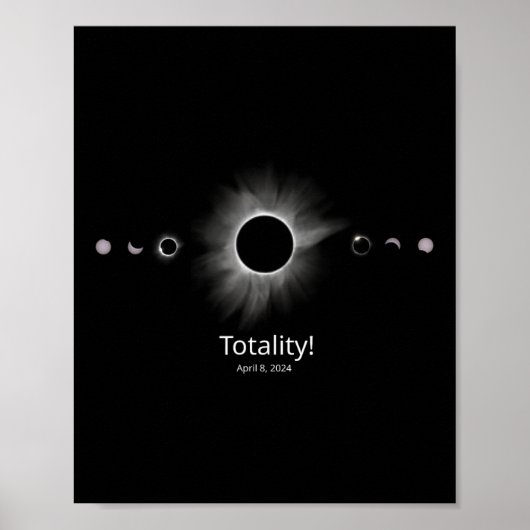 Zonsverduistering 2024 Totaal Poster (Voorkant)