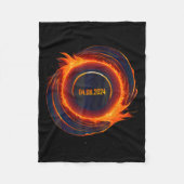 Zonsverduistering 2024 Totale Zon Verduistering Fleece Deken (Voorkant)