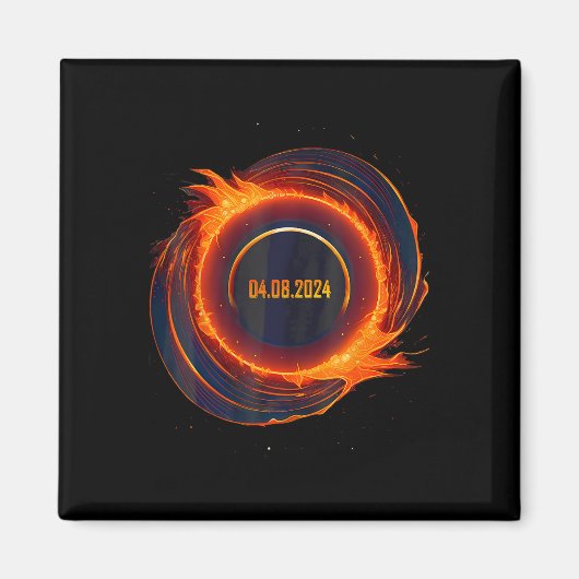 Zonsverduistering 2024 Totale Zon Verduistering Magneet (Voorkant)