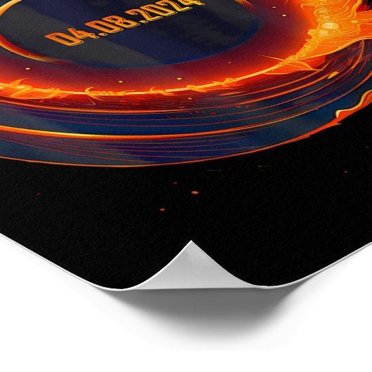 Zonsverduistering 2024 Totale Zon Verduistering Poster (Hoek)