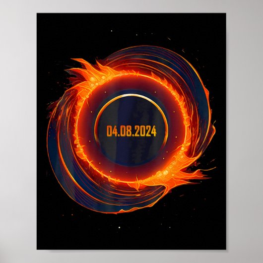 Zonsverduistering 2024 Totale Zon Verduistering Poster (Voorkant)