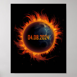 Zonsverduistering 2024 Totale Zon Verduistering Poster