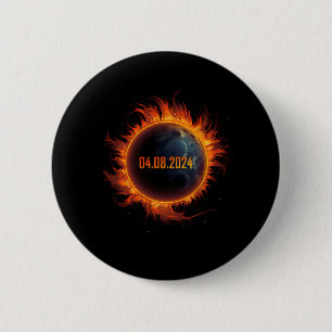 Zonsverduistering 2024 Totale Zon Verduistering Ronde Button 5,7 Cm