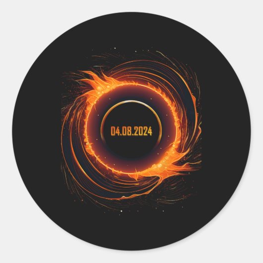 Zonsverduistering 2024 Totale Zon Verduistering Ronde Sticker (Voorkant)