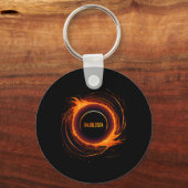 Zonsverduistering 2024 Totale Zon Verduistering Sleutelhanger (Voorkant)