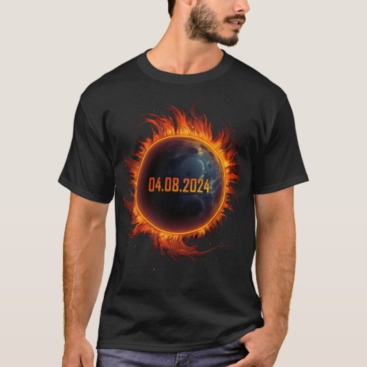 Zonsverduistering 2024 Totale Zon Verduistering T-shirt (Voorkant)