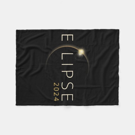 Zonsverduistering 2024 Totale Zonsverduistering 4. Fleece Deken (Voorkant (Horizontaal))